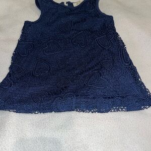 Baby girl 12 month Kate Spade formal dress navy blue fancy heart design